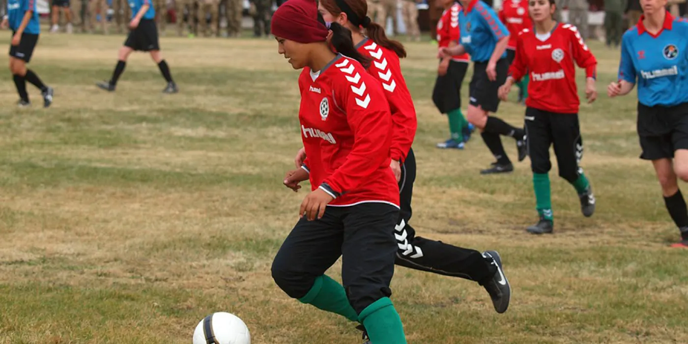 "Afghanistan Women's Soccer vs ISAF" by ResoluteSupportMedia is licensed under CC BY 2.0